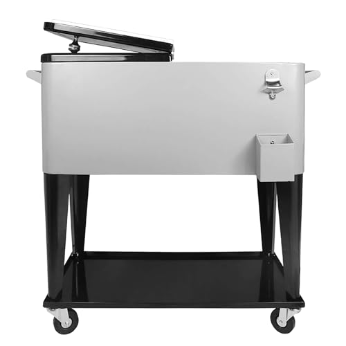 80 Quart Rolling Ice Chest on Wheels and Handle J213282