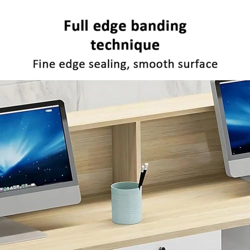 Black+White Curved Reception Desk with Lockable Storage E33263
