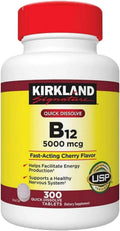 Vitamin B12 5000 mcg Tablets - 300 Count, Cherry Flavored S47060