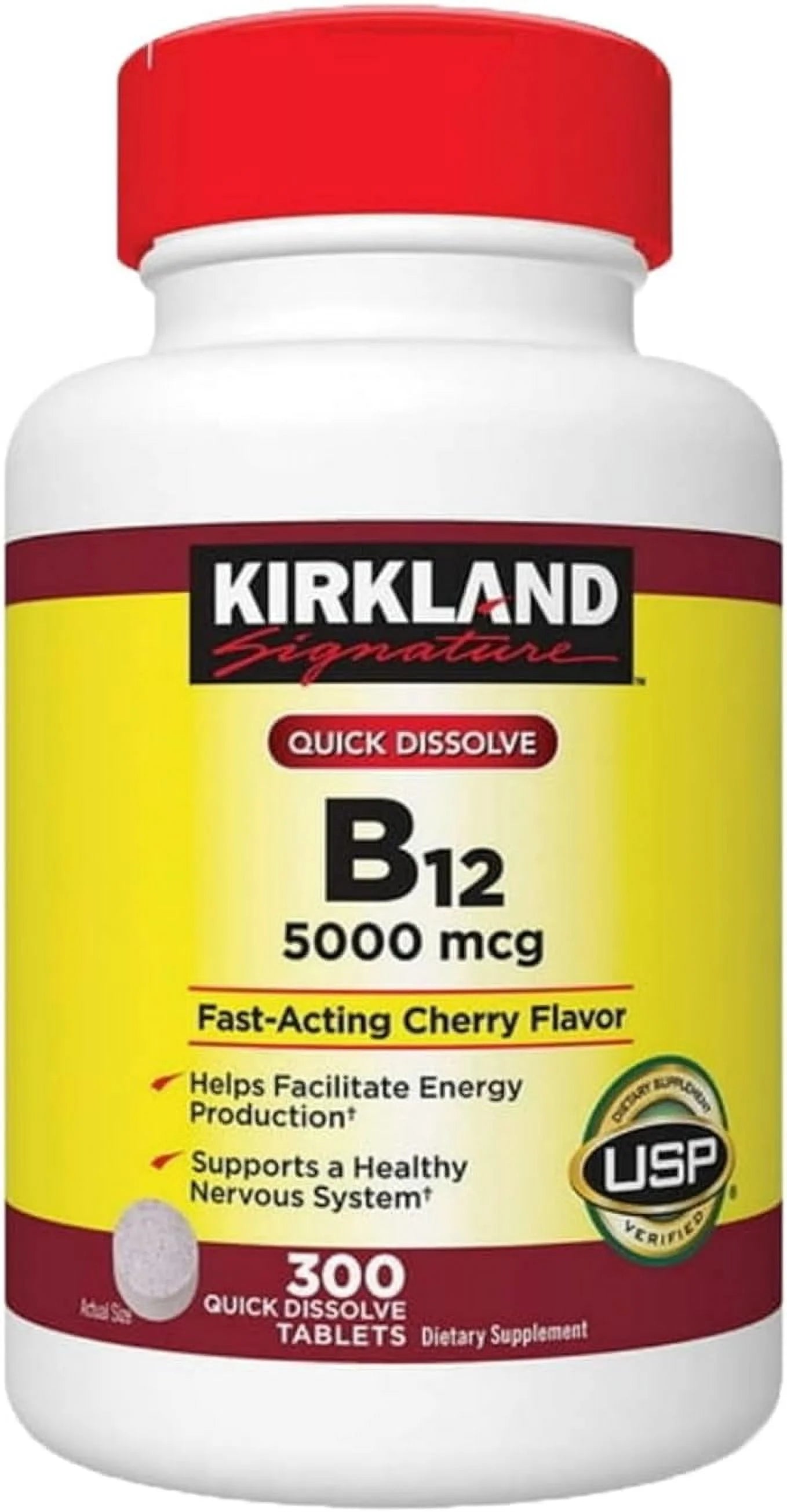 Vitamin B12 5000 mcg Tablets - 300 Count, Cherry Flavored S47060