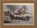 Gold Ornate Wood Framed Canvas Art W4536