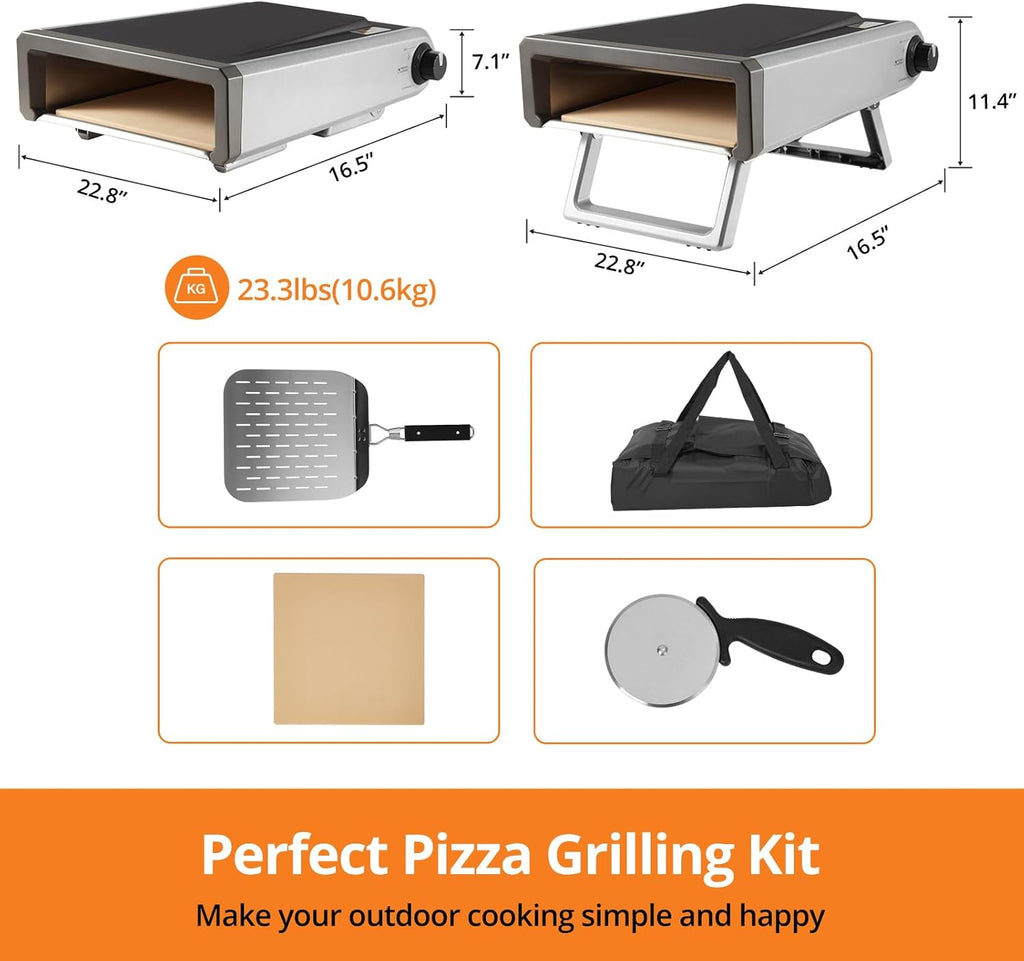 12" Stainless Steel Portable Pizza Oven U2309