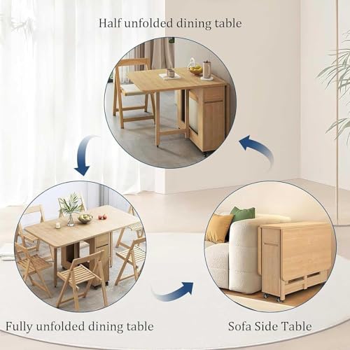 Solid Wood Dining Table Set with 4 Chairs B420686