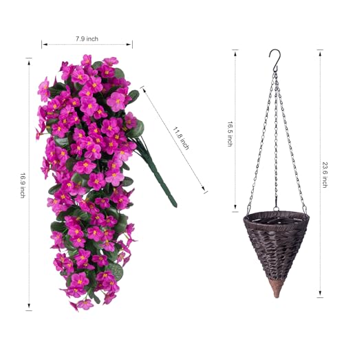 Faux Silk Hanging Flowers Plants Baskets S744