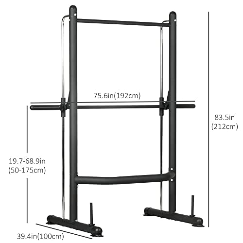 Black Adjustable Power Rack with Pull-Up Bar Z296