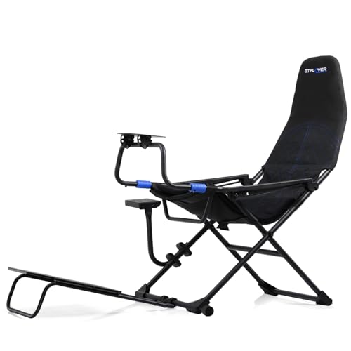 Black Foldable Adjustable Sim Racing Cockpit G37660