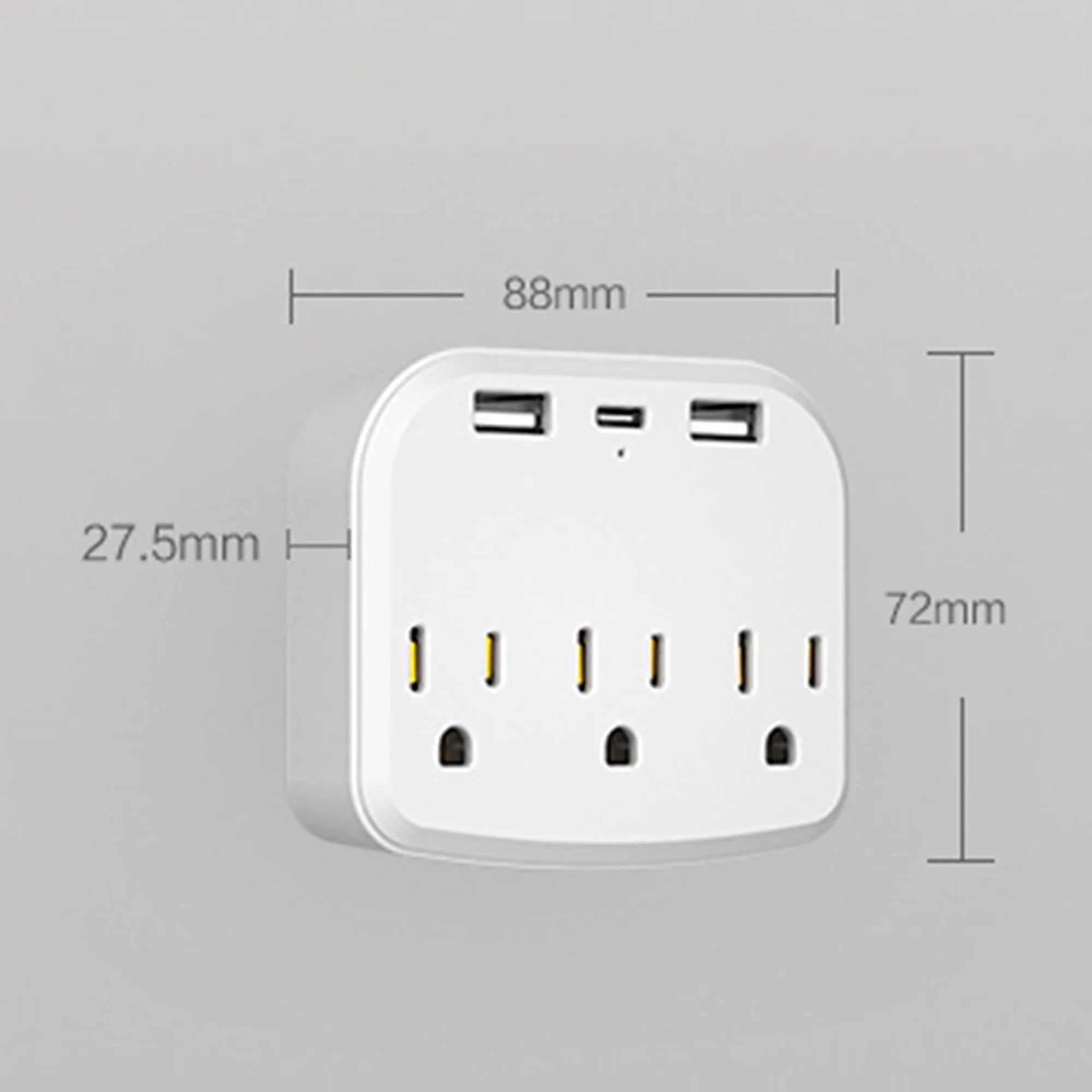International Power Plug with 3 US Outlets and 2 USB Z58062