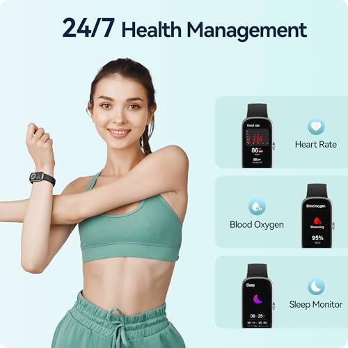 24/7 Heart Rate SpO2 Sleep Monitor Activity Tracker with Step Calorie Counter Pedometer, 21-Day Battery, IP68 Waterproof Fitness Watch V32768