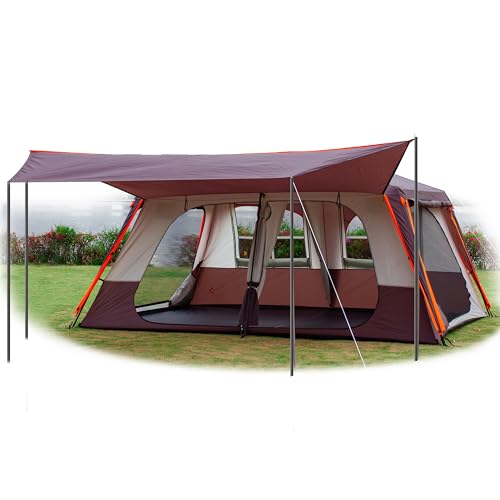 Extra Large 10-12-14 Person Family Cabin Tent with Mesh, Waterproof, Double Layer Z365