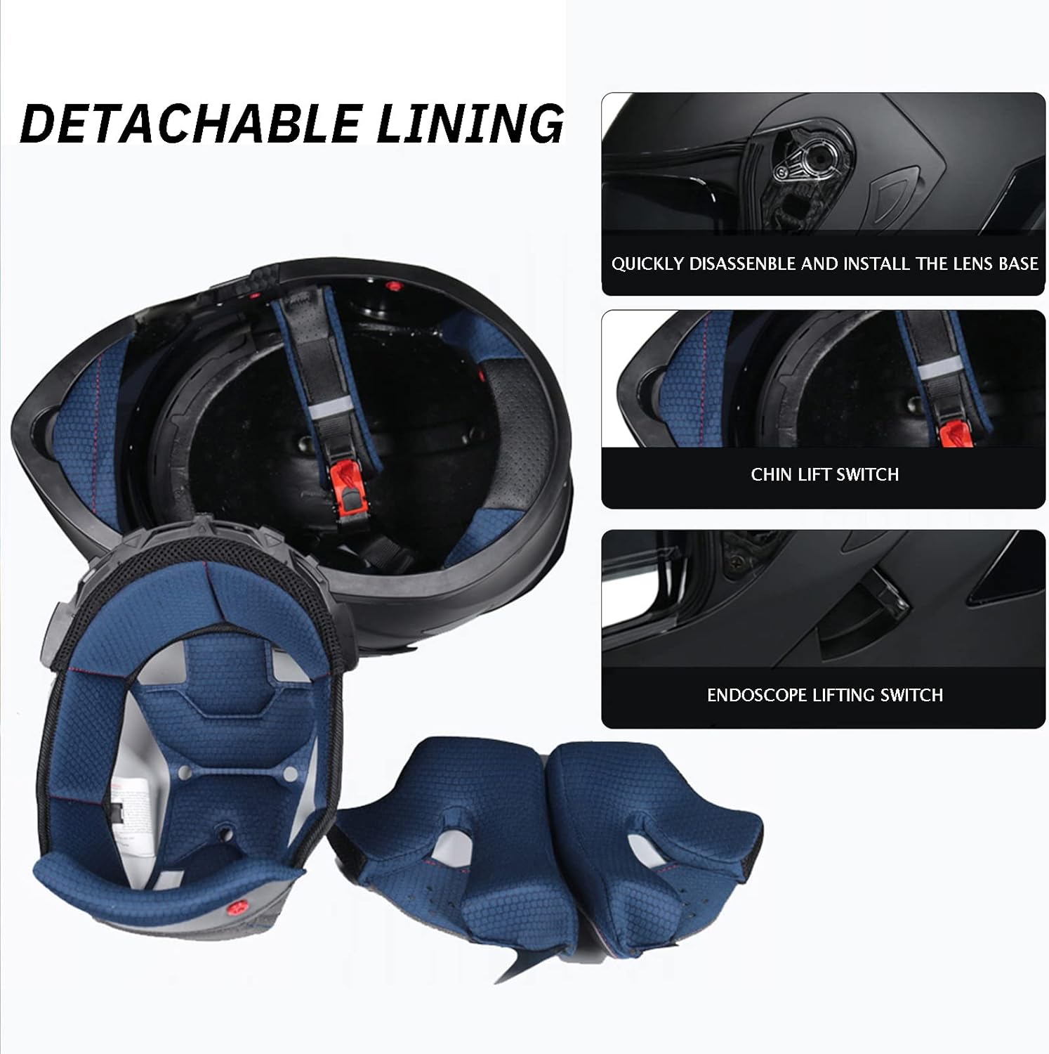 Full Face Flip Up Modular Dual Visor Motorcycle Helmet M6128