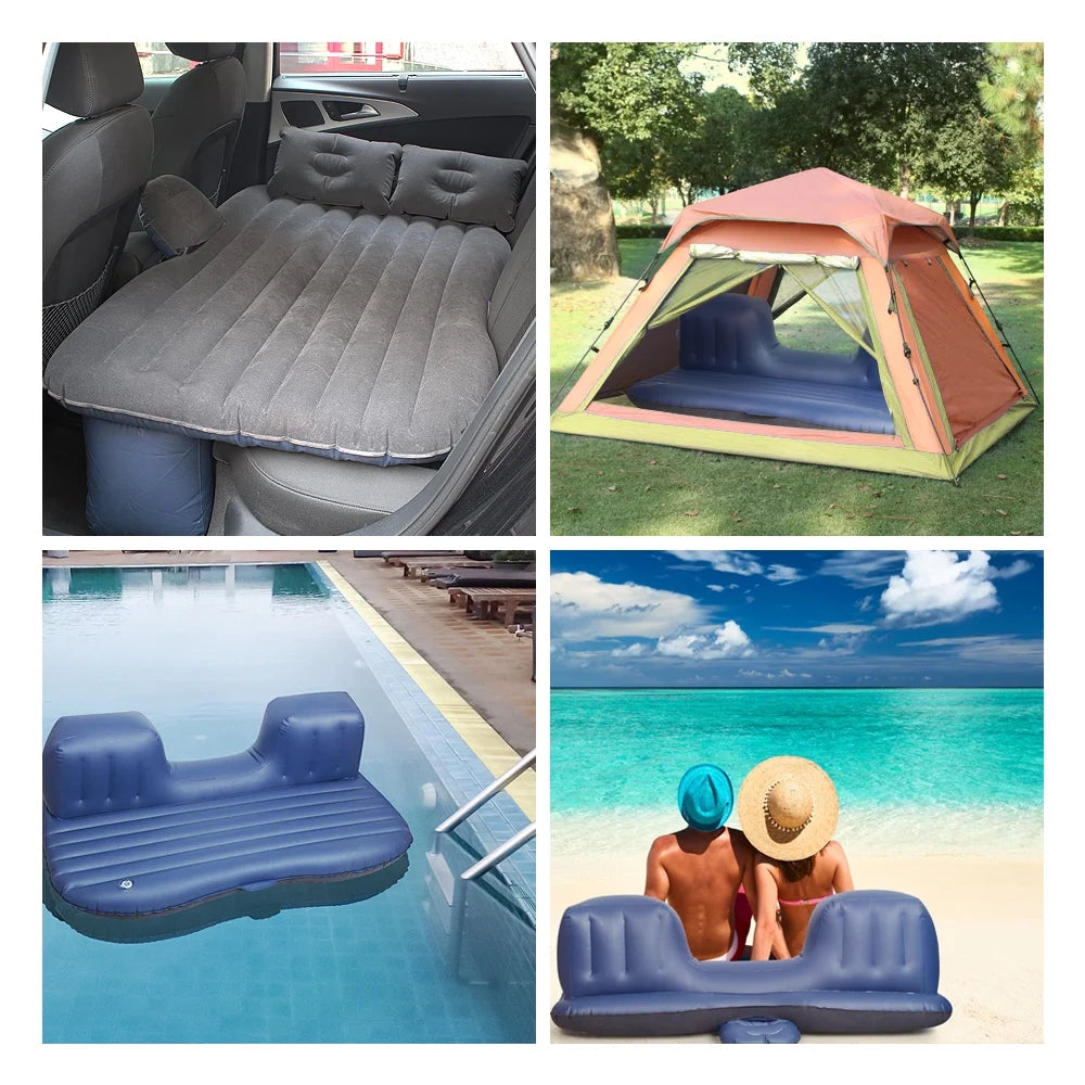 Car Inflatable Mattress With Air Pump & 2 Air Pillows Q984698