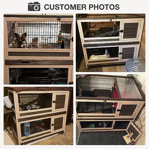 Grey Guinea Pig Cage with Wheels and 6 Access Doors Y12344