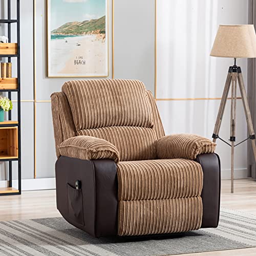 Brown Flannel Fabric Power Recliner Chair J667