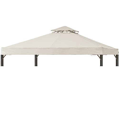 Beige 10x10 FT Gazebo Canopy Replacement Cover with Air Vent O5821