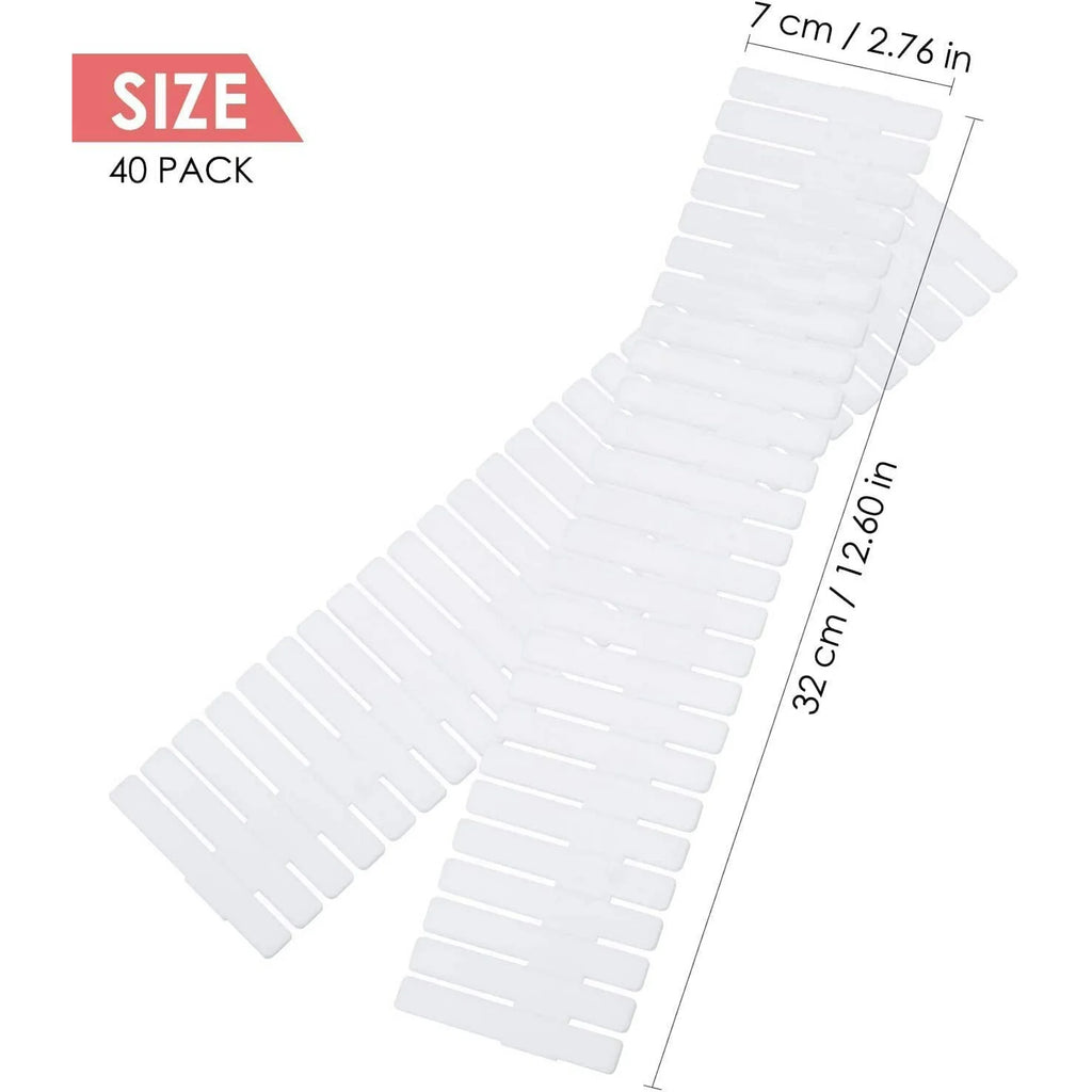 40 Pack White Drawer Dividers Organizer Set L897