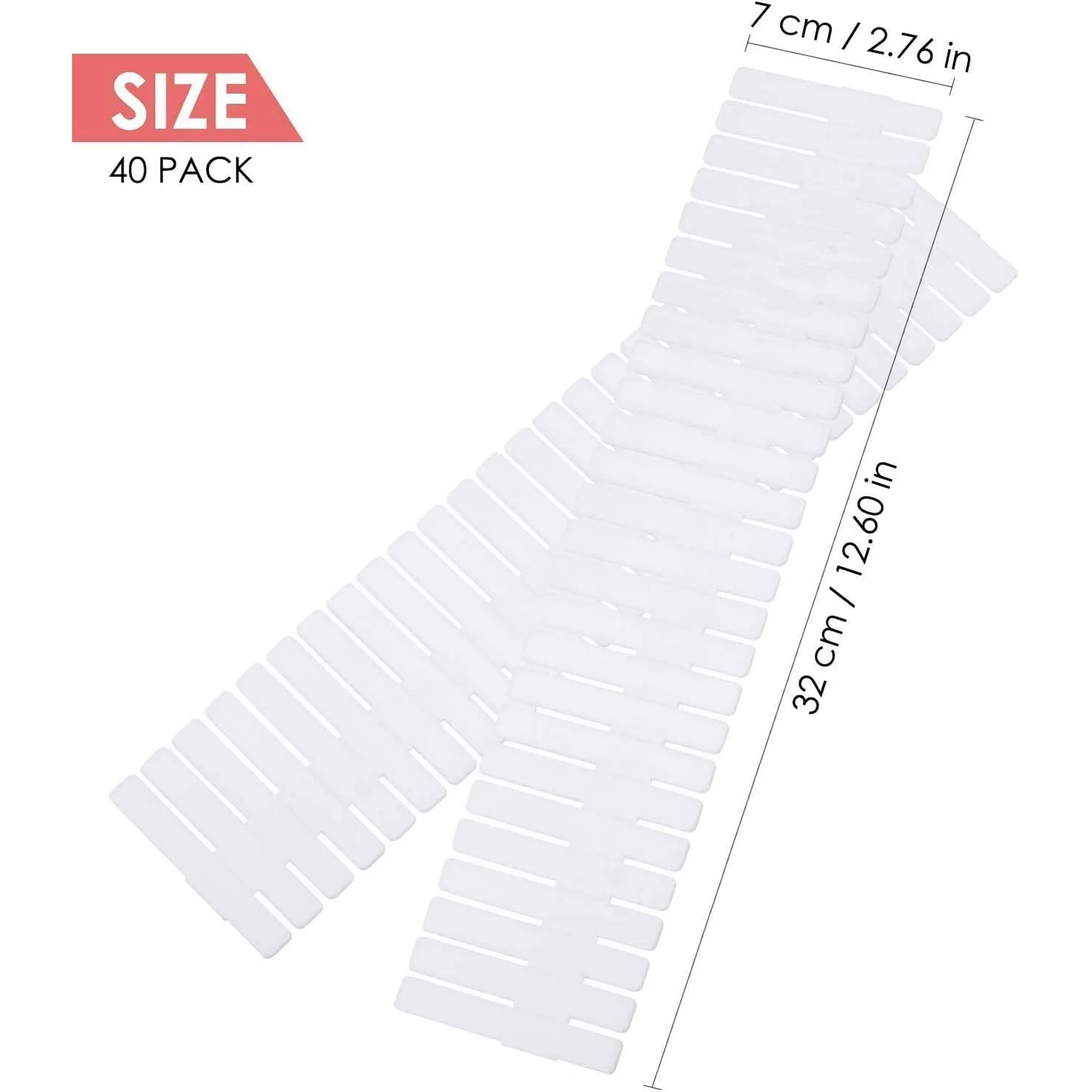 40 Pack White Drawer Dividers Organizer Set L897