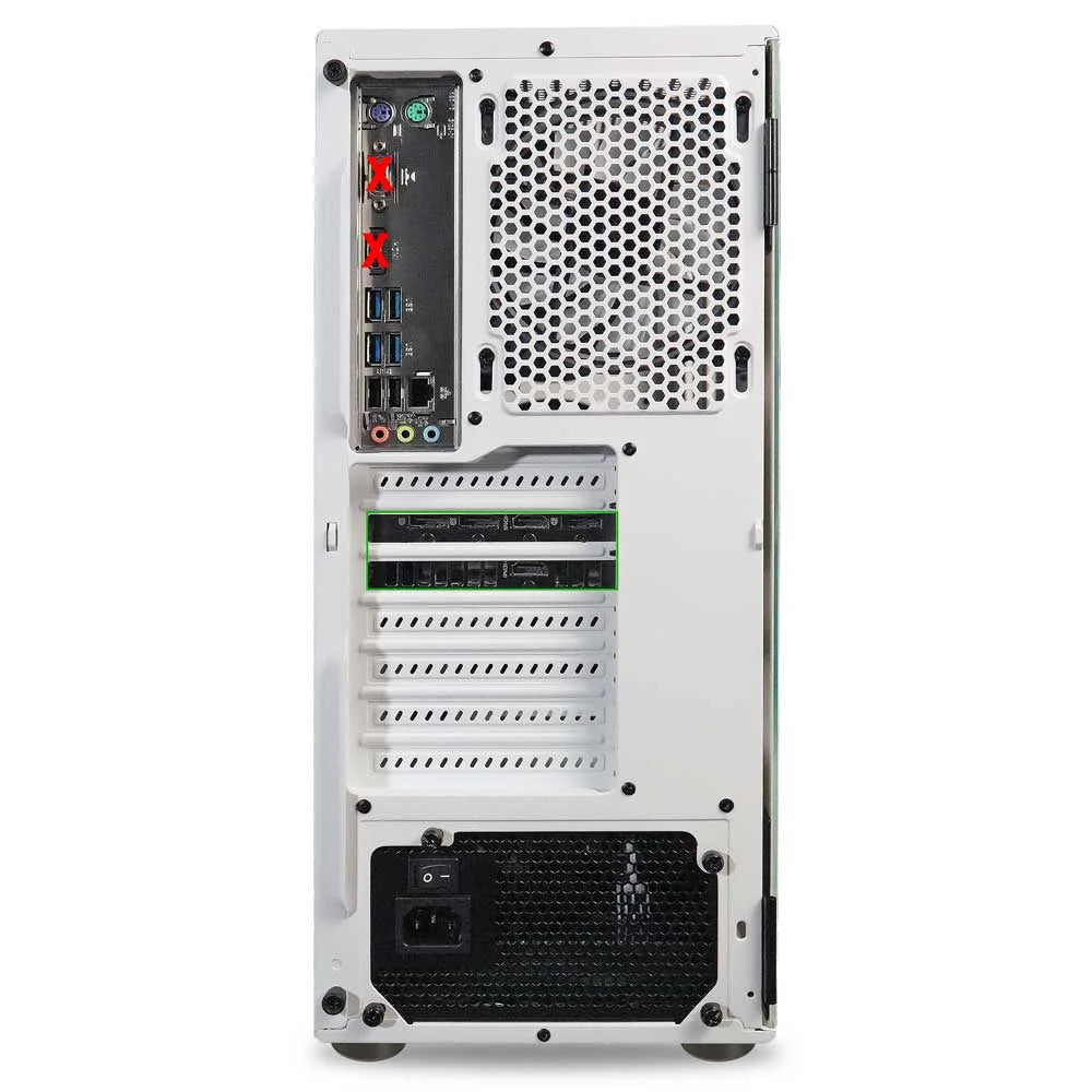 White AMD Ryzen 5 2600 NVIDIA RTX 3060 12GB 32GB DDR4 3200 RAM 1TB NVMe SSD Windows 11 Pro Gaming PC P196