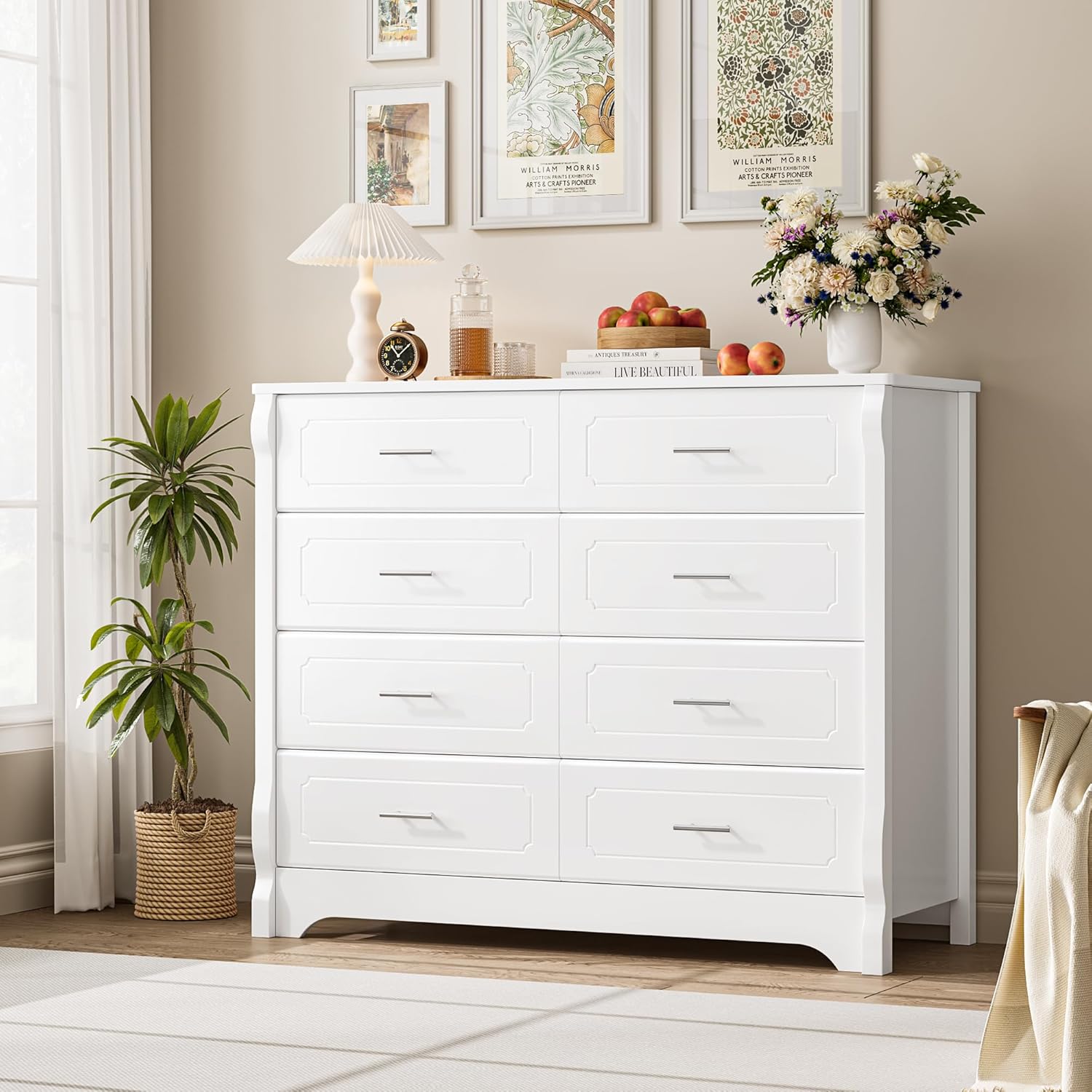 White 8 Drawer Wood Dresser H63917