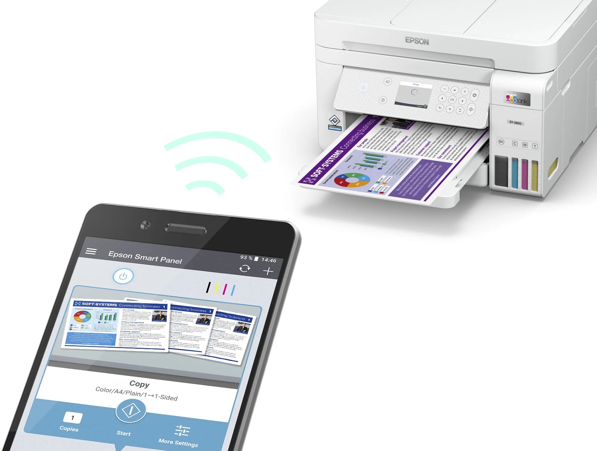 White All-in-One Inkjet Printer with Scanner, Copier I7755