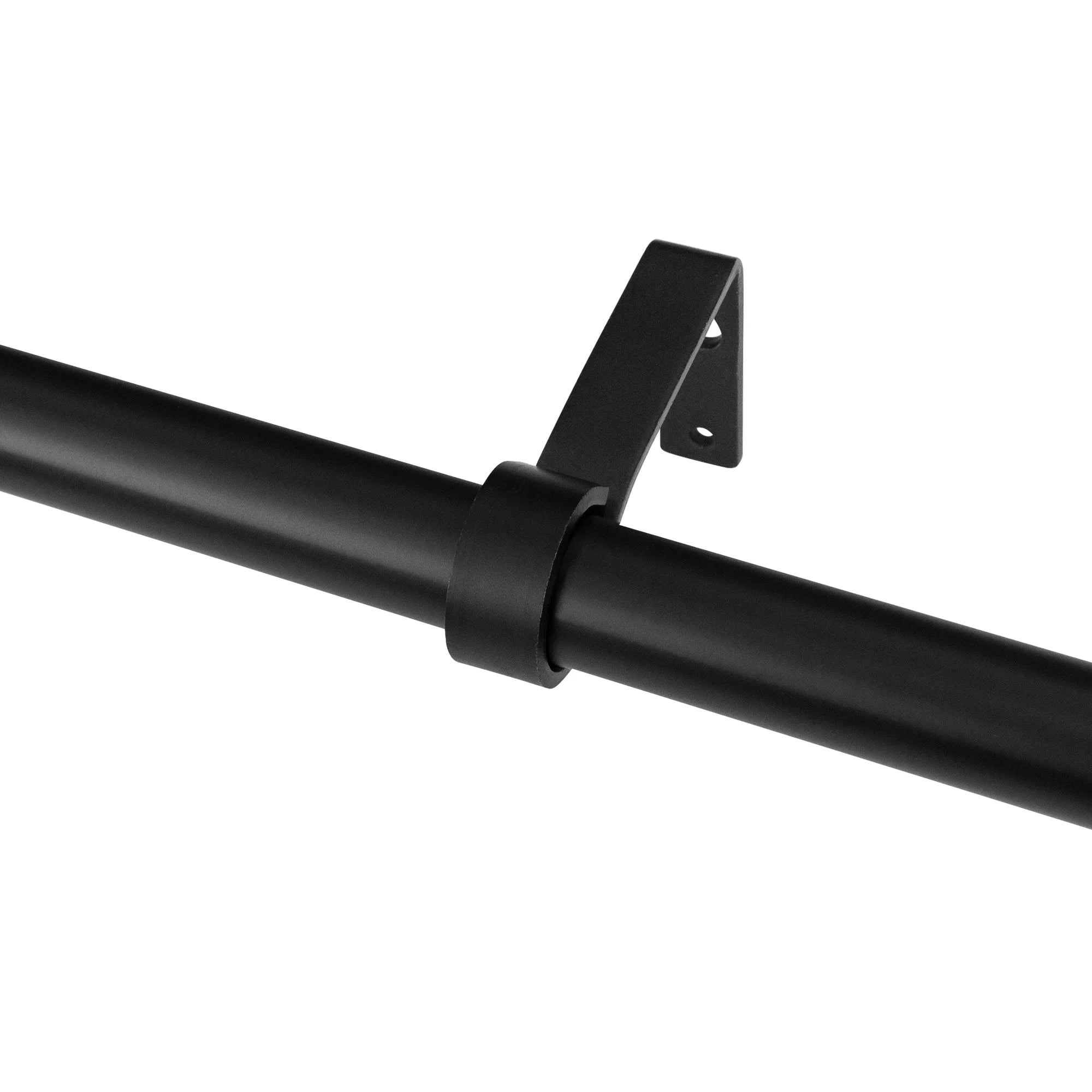 Matte Black Drapery Single Curtain Rod Set F564815