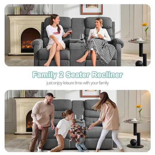 Brown 2 Seater Manual Recliner Loveseat Sofa W553