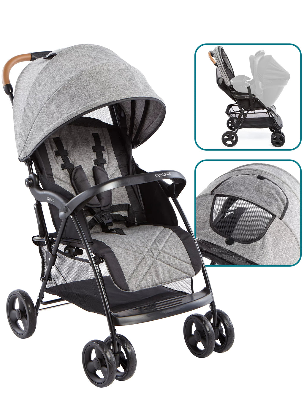 Lightweight Compact Travel Stroller Gray I587