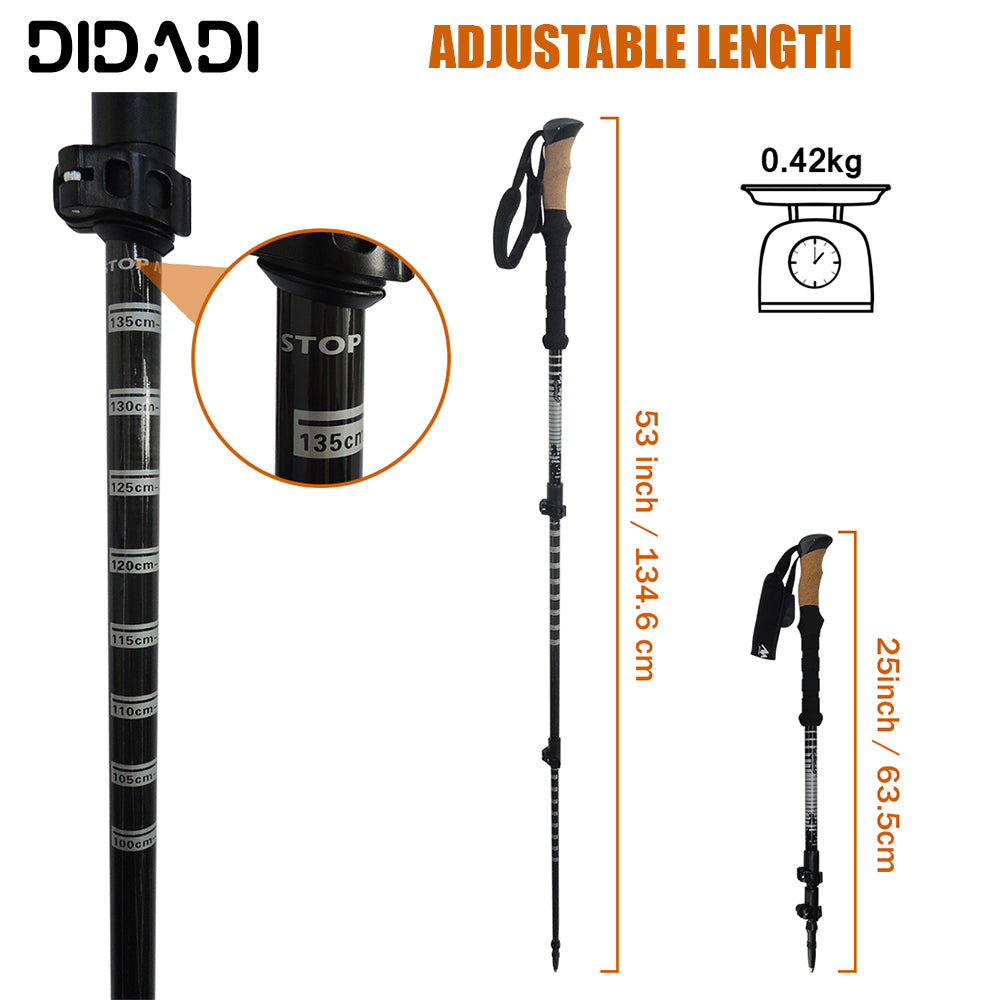 Carbon Fiber Hiking Poles with Anti-Shock & Quick Lock System U772740