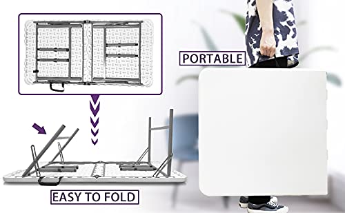 Granite White 5 FT Plastic Folding Table W3833