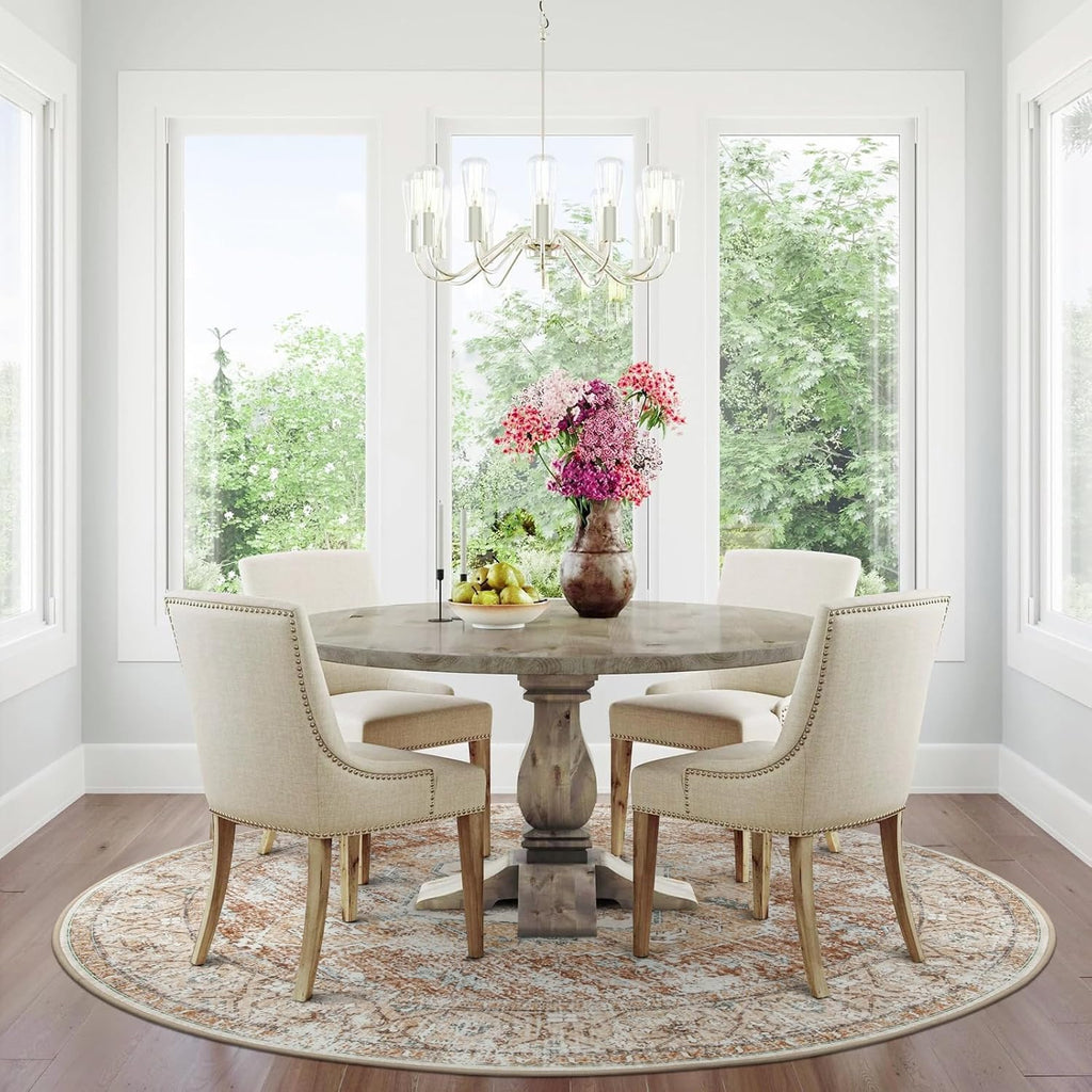 6Ft Washable Round Non-Slip Area Rug O3384