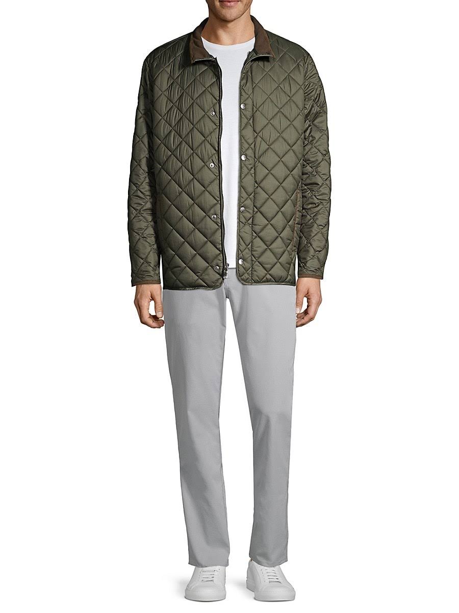 Black Quilted Travel Coat P46517