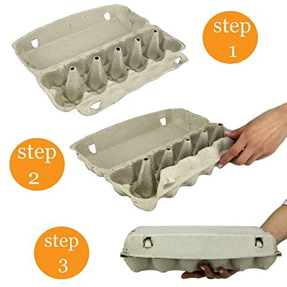 [18 Pack] Printed Pulp Egg Cartons Y132895
