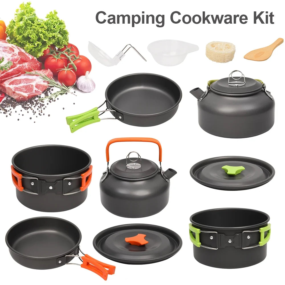 10 Piece Aluminum Camping Mess Kit Z674