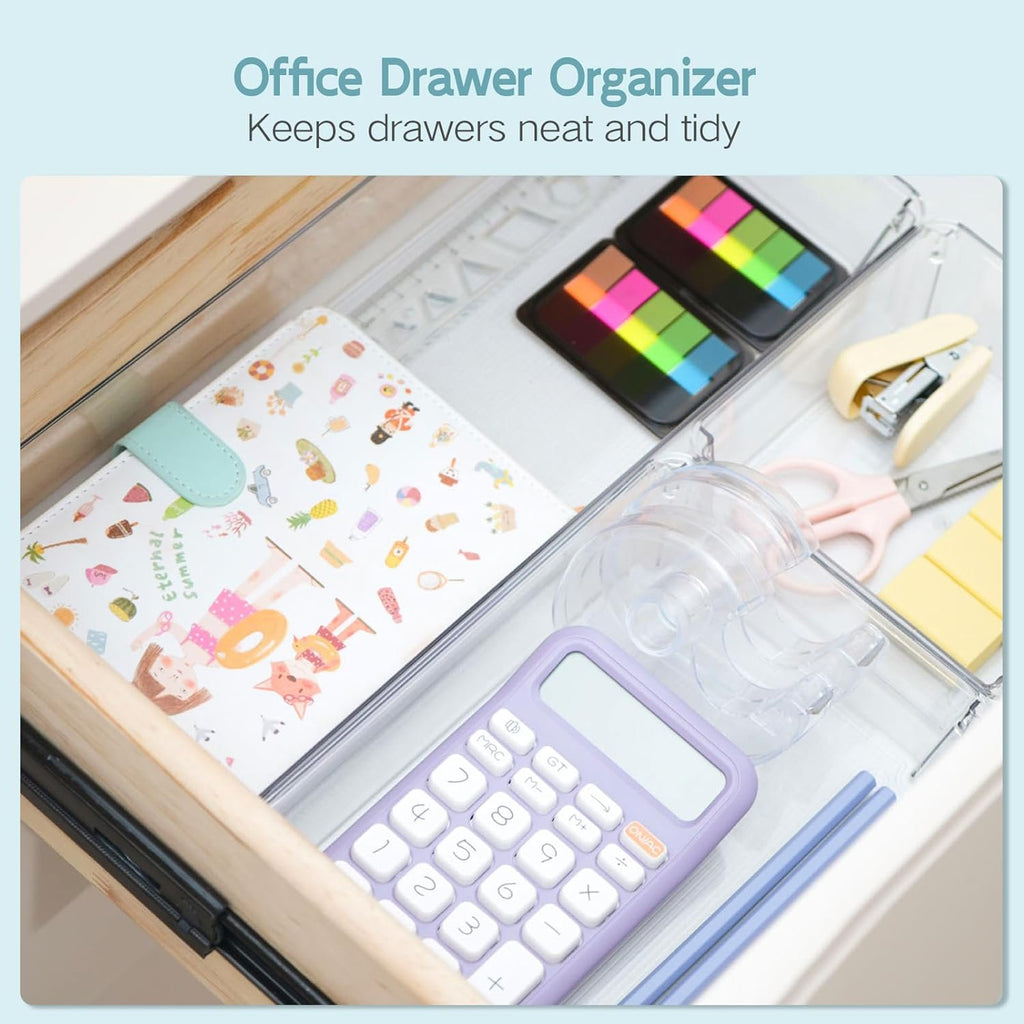 6 Pack Clear Plastic Drawer Organizer Trays S605