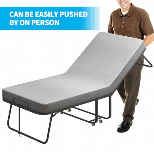 Twin Size Folding Bed with 4" Foam Mattress F7664