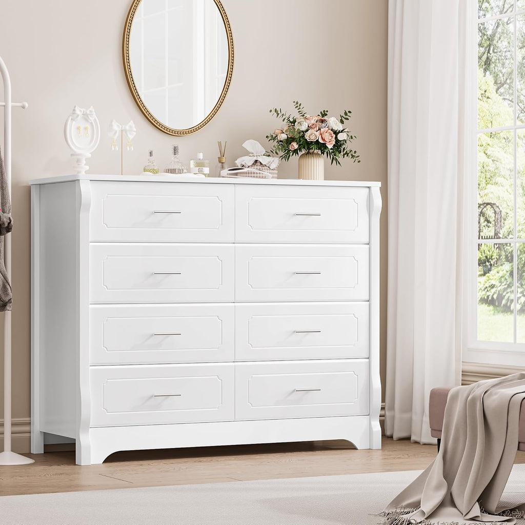 White 8 Drawer Wood Dresser H63917