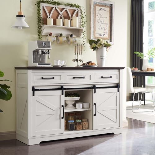 Dark Grey 53” Sideboard Cabinet with 2 Doors and 3 Drawers N106923