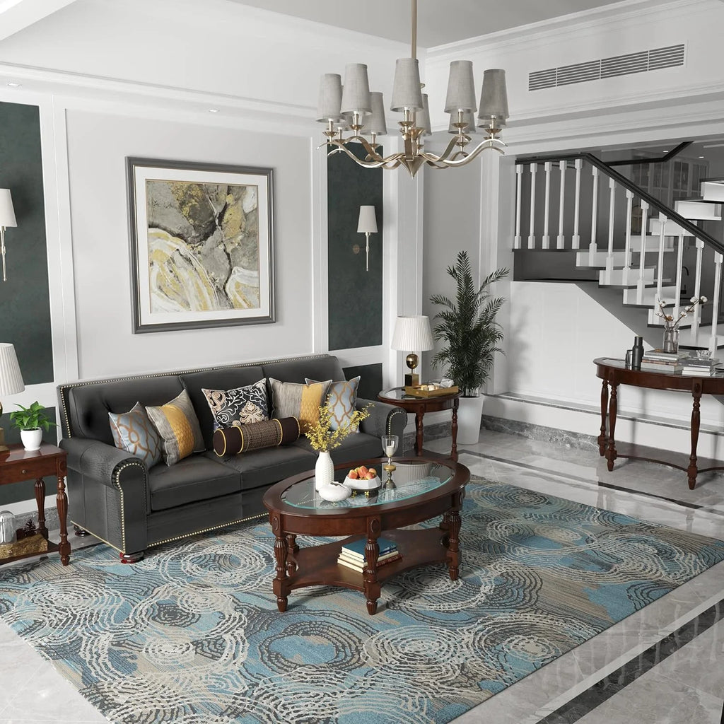 Solid Wood Coffee Table With Glass Top F31667