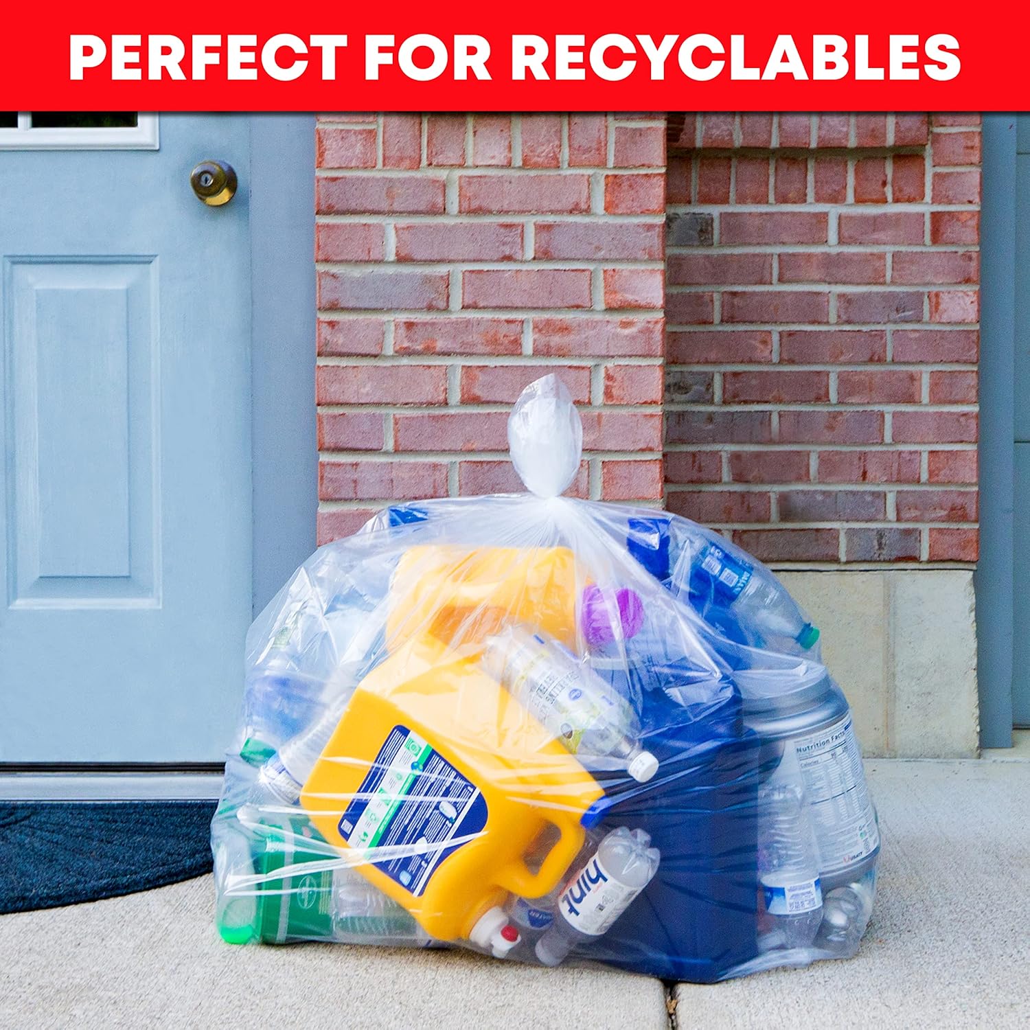 Clear Heavy Duty Trash Bags 30-33 Gallon 100 Bags with Ties I2666