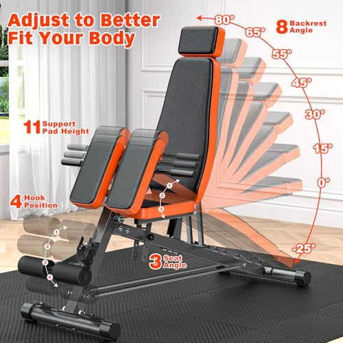 Adjustable Weight Bench with Dumbbell Rack J474577