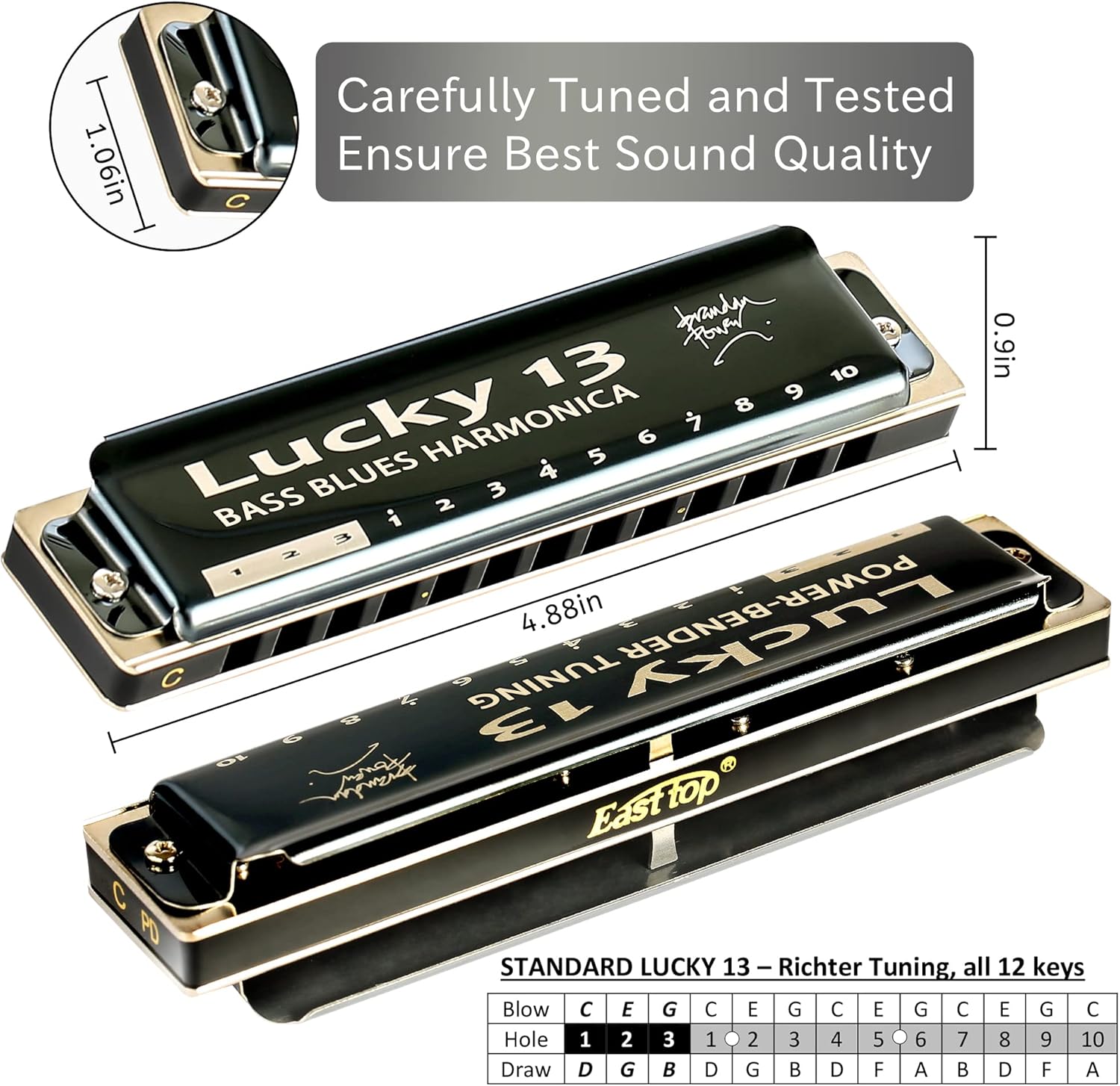 13 Holes Diatonic Harmonica C key Q794