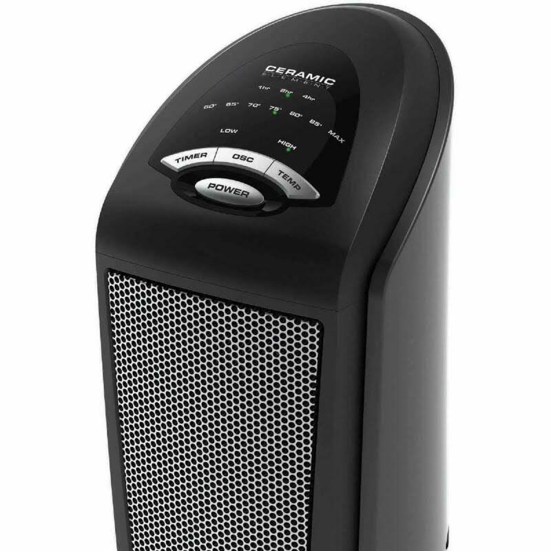 Black Ceramic Tower Space Heater A895