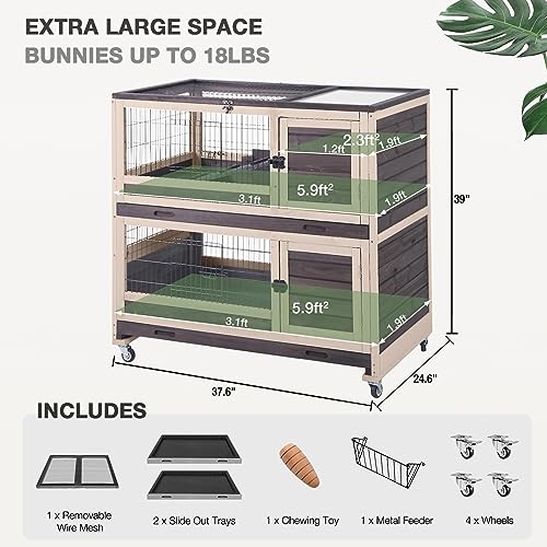 Grey Guinea Pig Cage with Wheels and 6 Access Doors Y12344