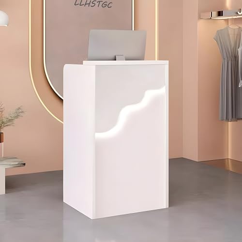 White Reception Desk with Drawers I1682