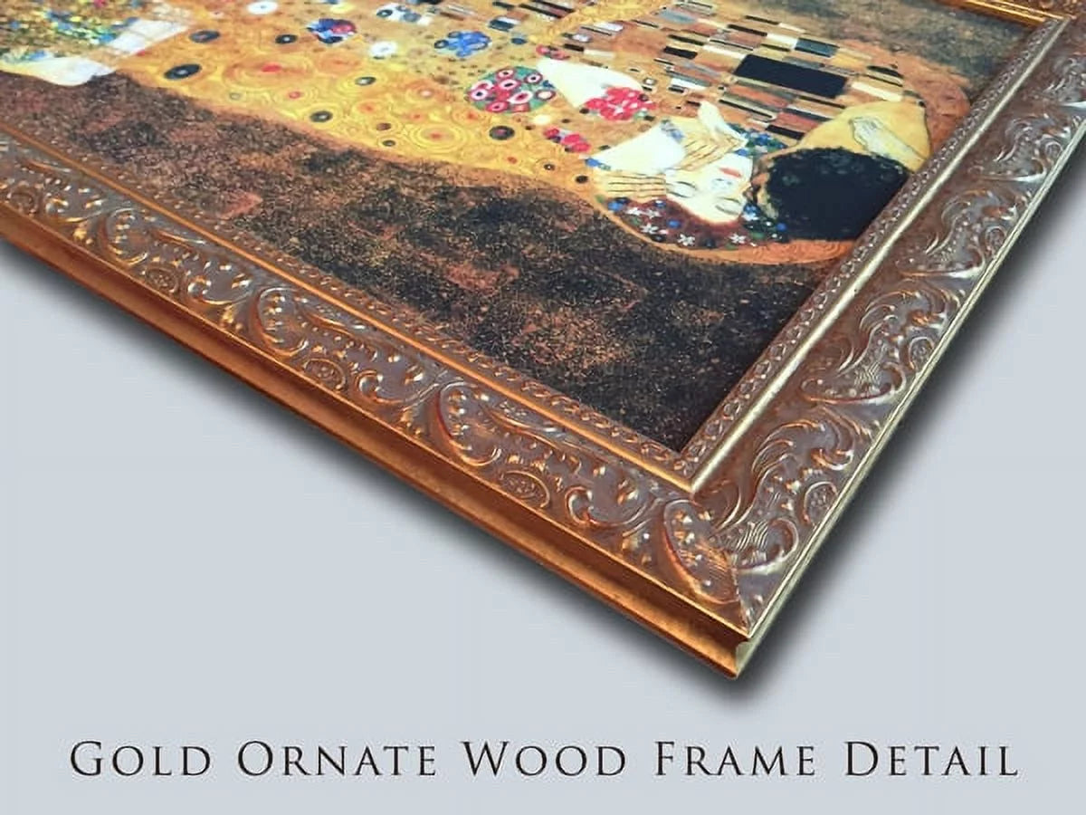 Gold Ornate Wood Framed Canvas Art W4536