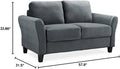 18.5" Microfiber Loveseat in Dark Gray Z480