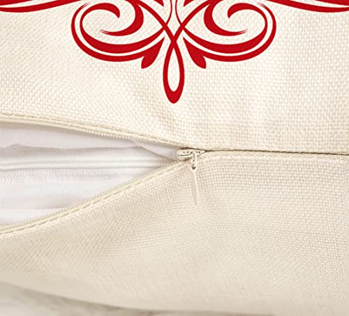 Red White 18x18 Set of 4 Christmas Throw Cushion Case F338