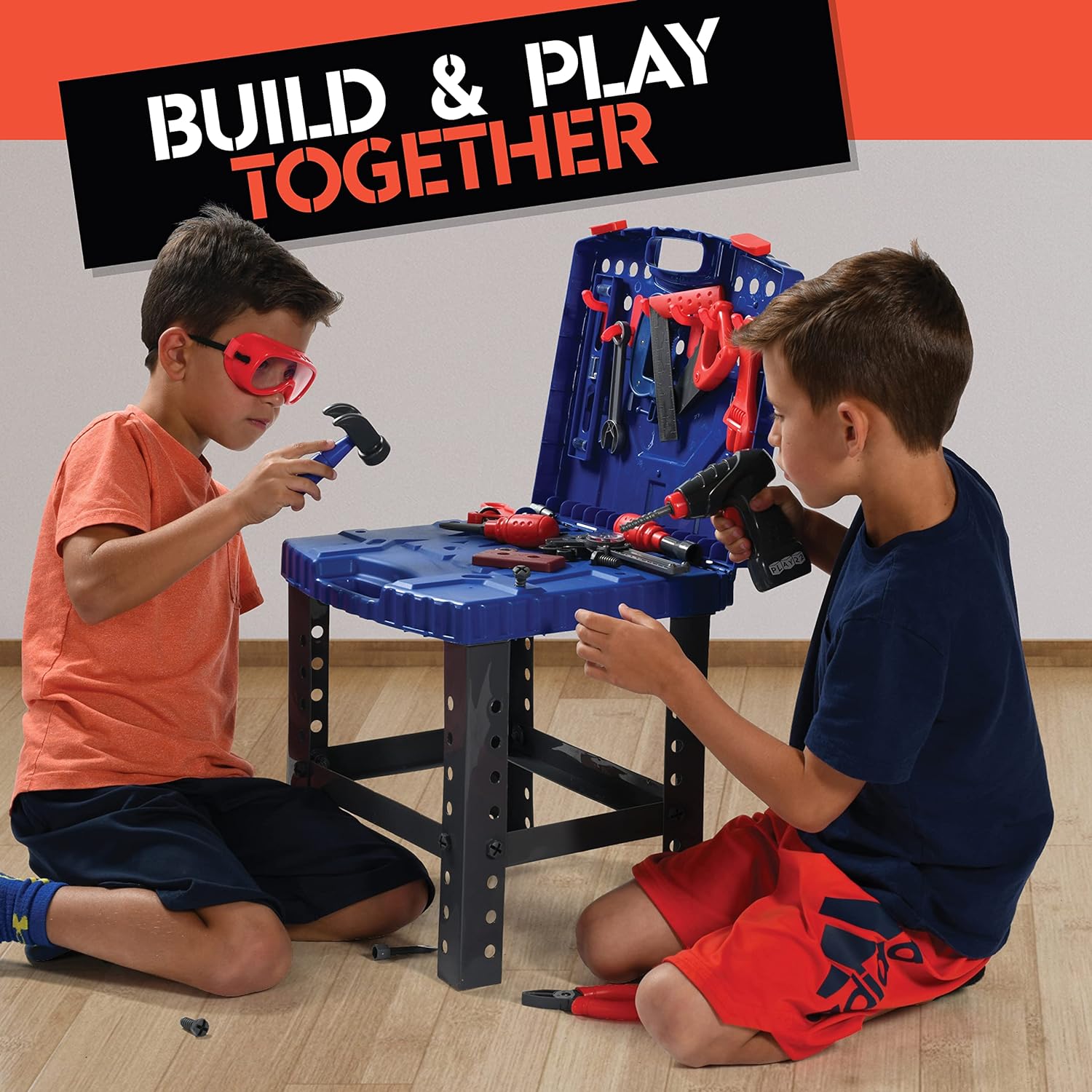 76 Pc Kids Tool Set Bench with Electronic Play Drill H4321