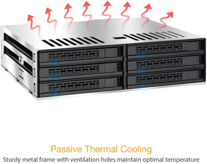 6 x 2.5" SATA HDD SSD Hot Swap Cage for External 5.25" Bay Z611