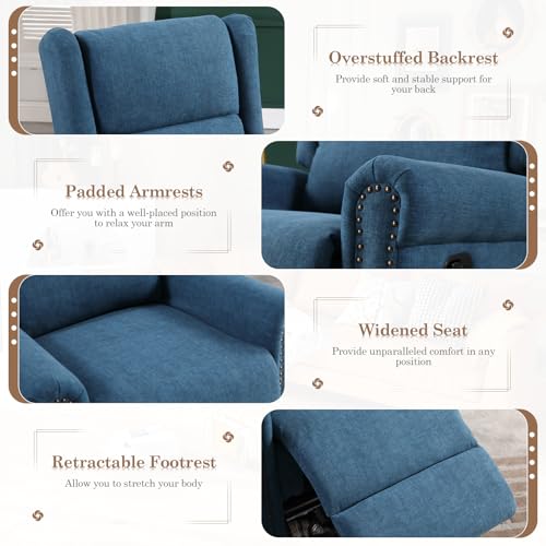 Manual Swivel Rocking Recliner with Adjustable Backrest & Footrest X378622