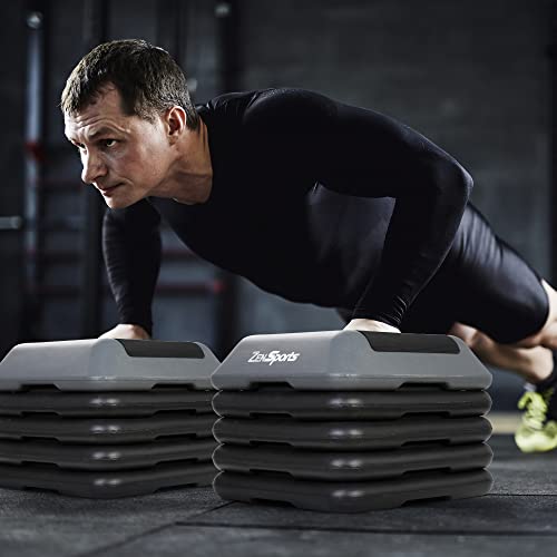 16 Inch Adjustable Aerobic Stepper Exercise Workout Step Platform Bench with 4 Risers K996403